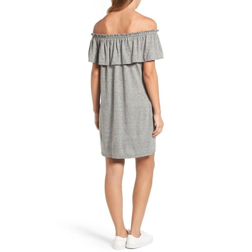New Current/Elliott Women's The Ruffle Jersey Off-the-Shoulder Dress Size 1 - Picture 9 of 11